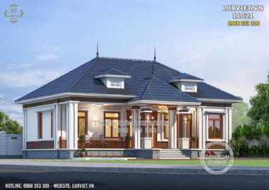 Mẫu nhà 1 tầng cấp 4 đẹp mái thái 2 phòng ngủ – LV 11021