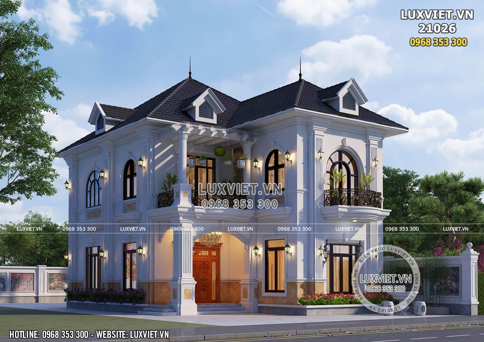 Thiết kế biệt thự đẹp 2 tầng ở Nam Định phong cách hiện đại