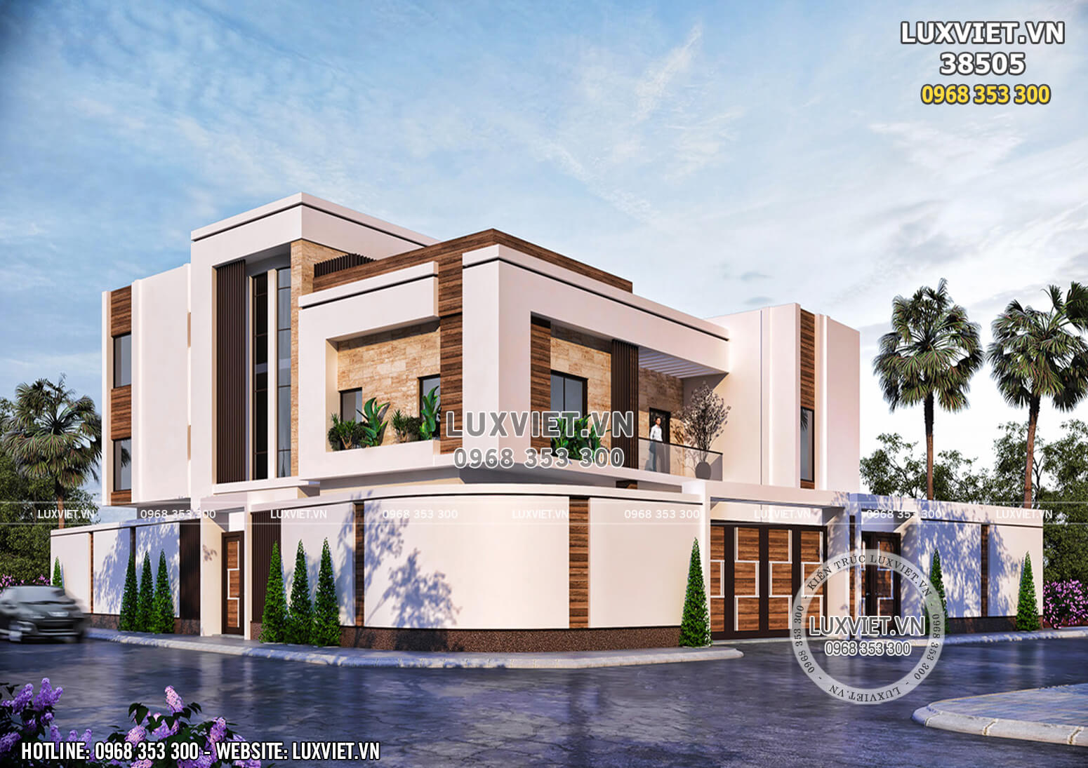 Mẫu thiết kế biệt thự villa 3 tầng hiện đại đẹp - LV 38505