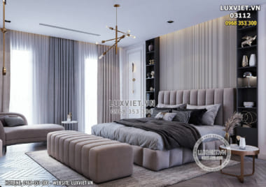 Mẫu thiết kế nội thất phòng ngủ Master chung cư đẹp sang trọng – LV 03112