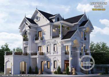 Thiết kế biệt thự 3 tầng mái thái đẹp tại Nam Định – LV 31012