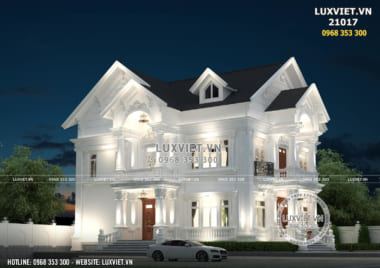 Thiết kế biệt thự mái thái 2 tầng đẹp tại Đà Lạt – LV 21017
