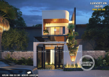 Góc nhà đẹp: Mẫu thiết kế nhà 2 tầng mặt tiền 4m hiện đại – LV 26010