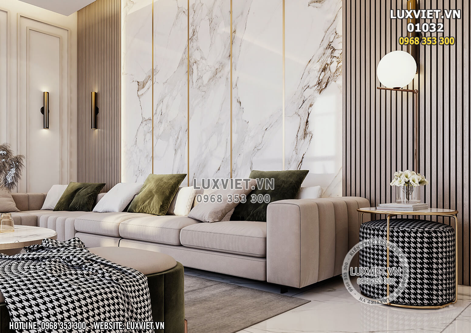 Hình ảnh: Thiết kế nội thất luxury cho khu vực sinh hoạt chung - LV 01032