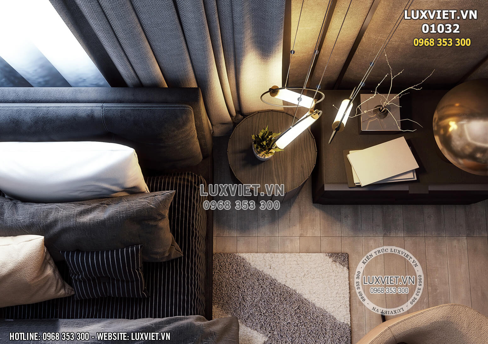 Hình ảnh: Góc decor nội thất luxury nhìn từ trên cao - LV 01032
