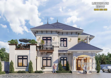 Thiết kế biệt thự 2 tầng mái Nhật đẹp tại Phú Thọ – LV 22006