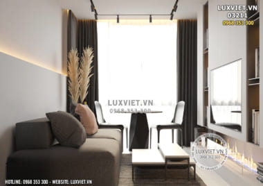 Thiết kế nội thất chung cư mini hiện đại và đẳng cấp dành cho người độc thân hoặc gia đình trẻ tại Hà Nội – LV 03211