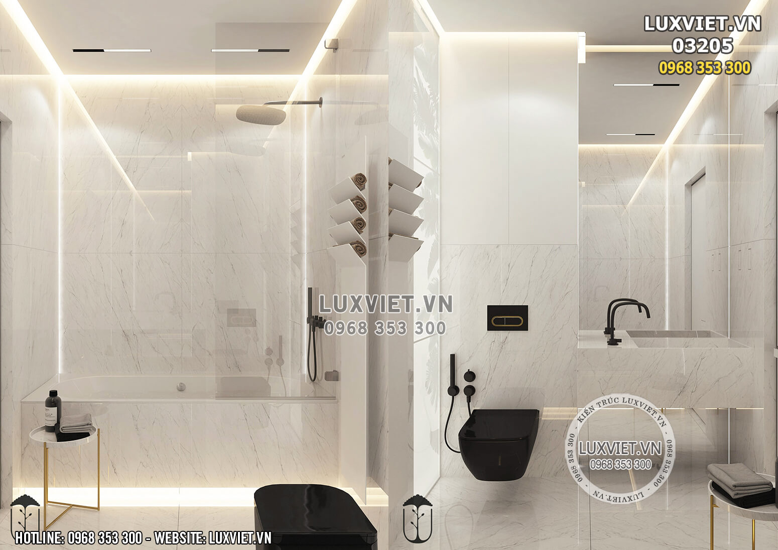 Hình ảnh: Phòng tắm của thiết kế nội thất căn hộ mini 60m2 - Lv 03205