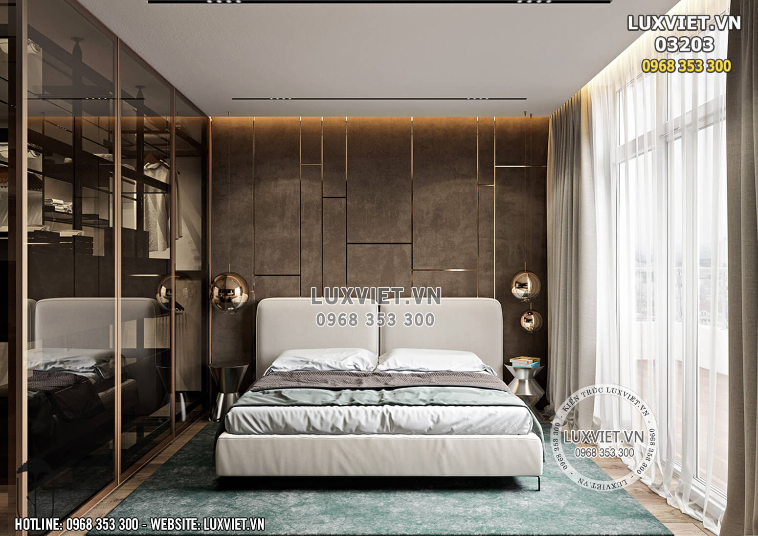 Hình ảnh: Phòng ngủ thiết kế nội thất chung cư hiện đại - LV 03203