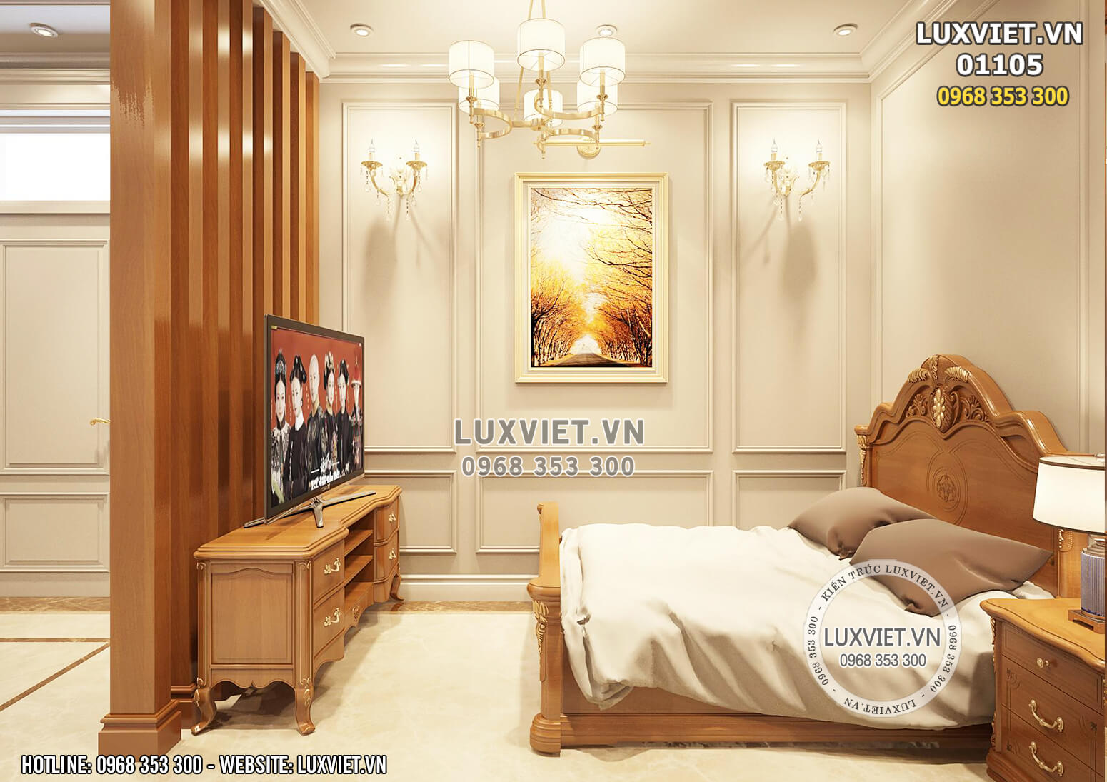 Hình ảnh: Thiết kế nội thất tân cổ điển cho phòng ngủ - LV 01105