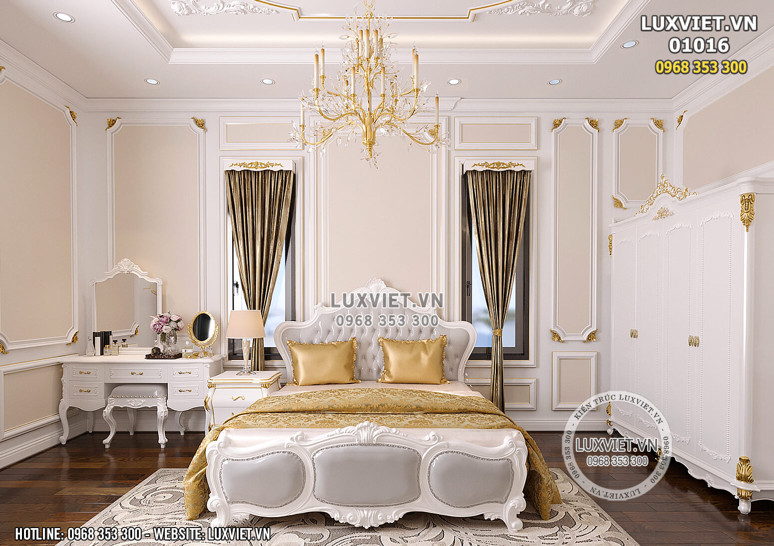 Hình ảnh: Không gian phòng ngủ của mẫu thiết kế nội thất tân cổ điển 2
