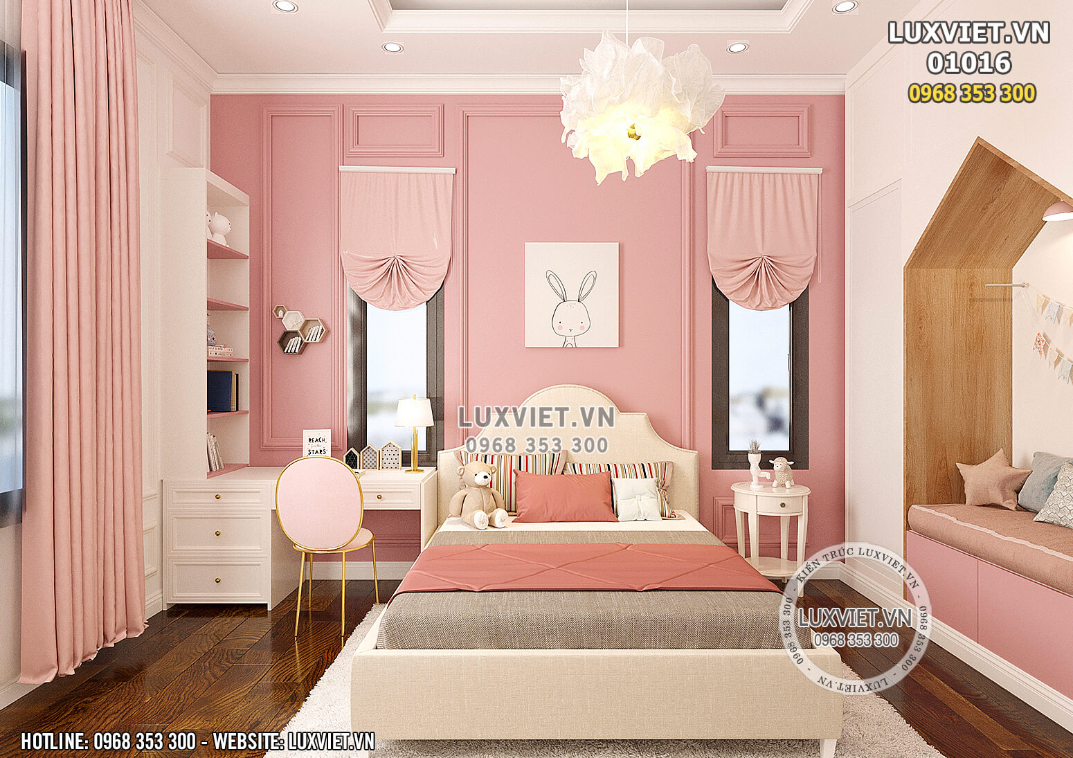 Hình ảnh: Không gian khu vực phòng ngủ dành cho con gái của chủ đầu tư
