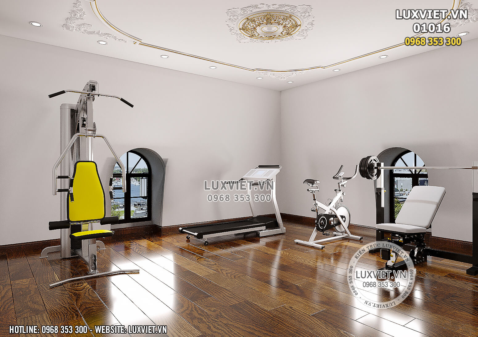 Hình ảnh: Không gian khu vực phòng tập gym của mẫu thiết kế nội thất tân cổ điển đẹp 1