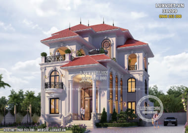 Thiết kế dinh thự 3 tầng tân cổ điển nhẹ nhàng và thanh lịch – LV 31209