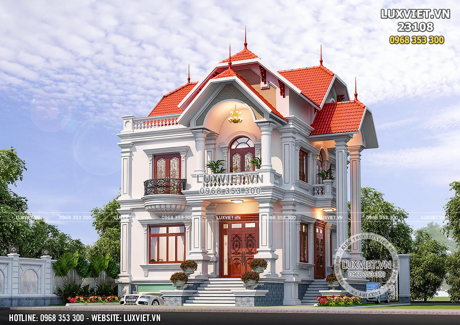 Hình ảnh: Biệt thự Pháp 2 tầng đẹp hoàn mỹ tại Hà Tĩnh - LV 23108