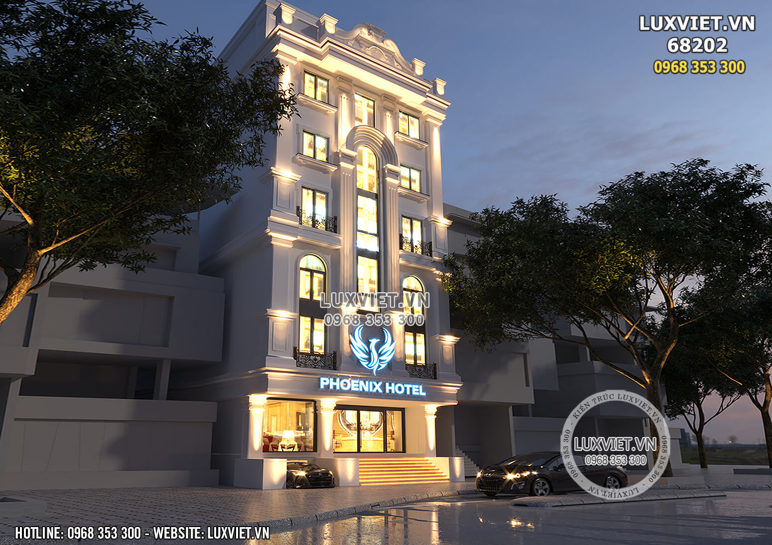 Hình ảnh: Bản vẽ thiết kế khách sạn mặt tiền 10m mang phong cách tân cổ điển