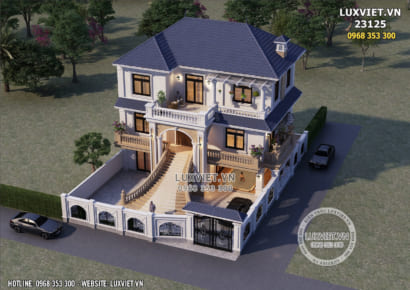 Hình ảnh: Phối cảnh 3D thiết kế nhà 1 trệt 2 lầu đẹp tại Bắc Ninh - LV 23125