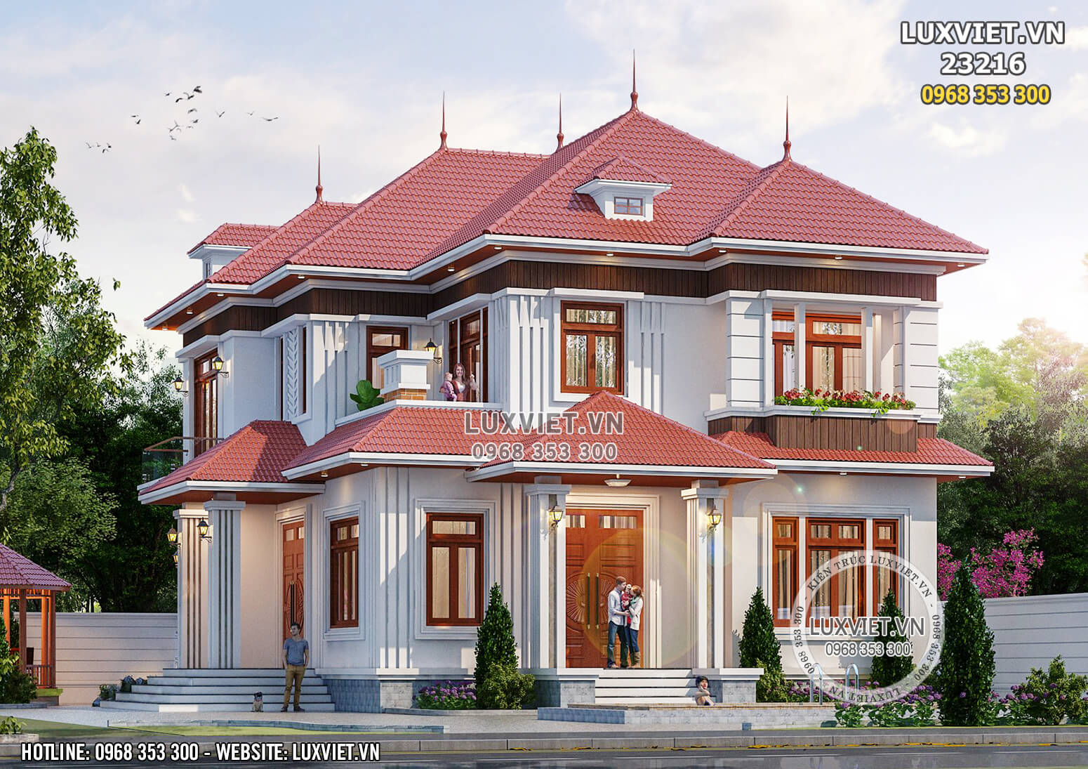 Những mẫu thiết kế biệt thự Pháp mái ngói đẹp nhất Nam Định