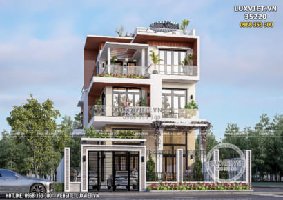 Hình ảnh: Thiết kế biệt thự hiện đại 3 tầng đẹp - LV 35220