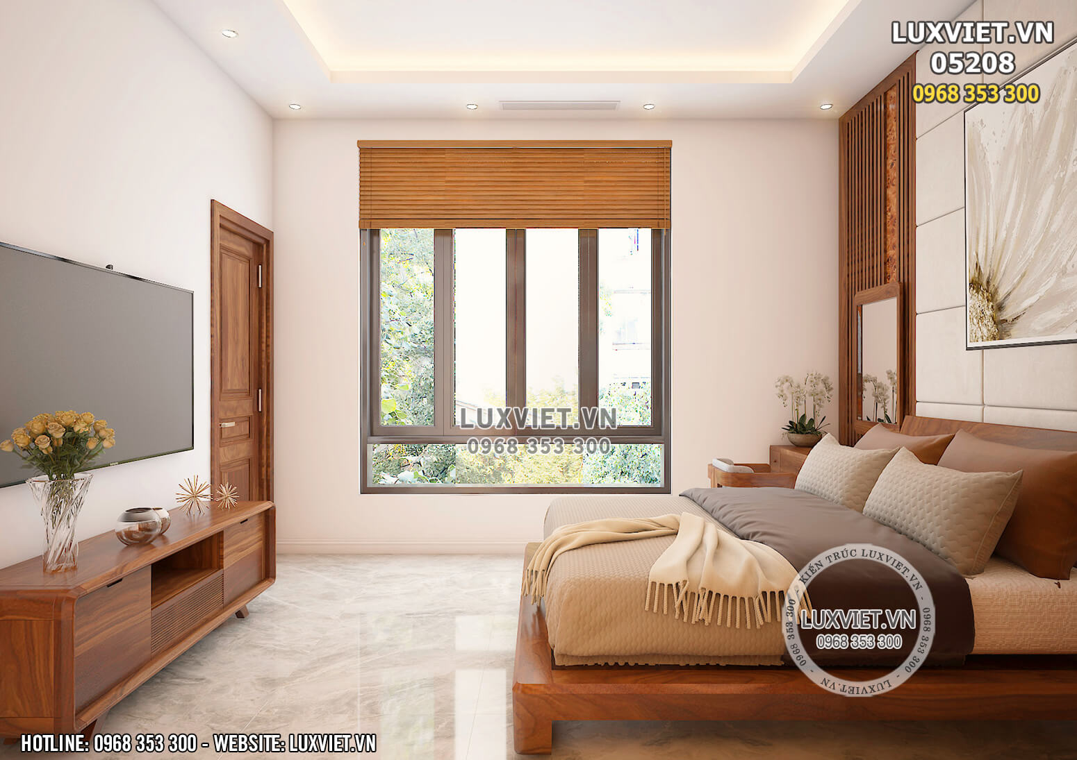 Hình ảnh: Thiết kế nội thất phòng ngủ hiện đại - LV 05208