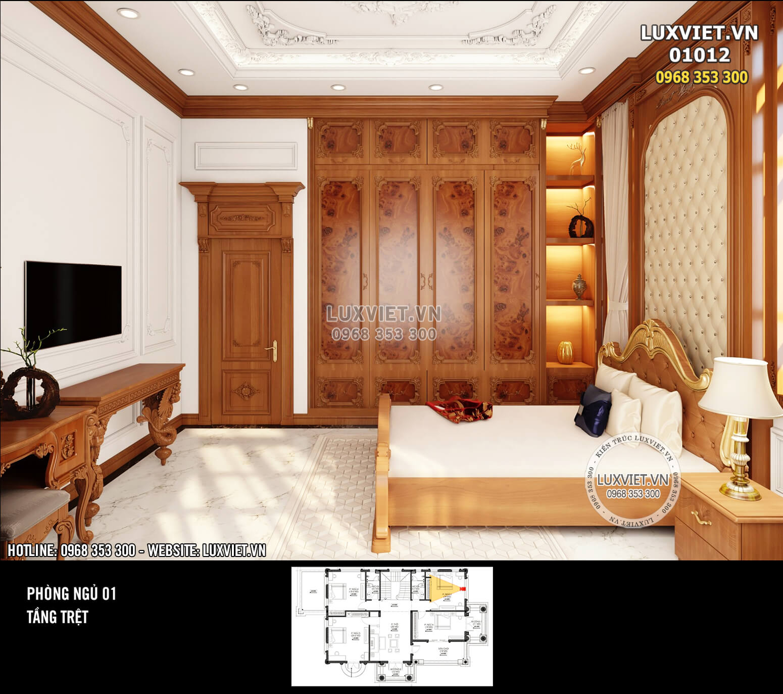 Hình ảnh: Không gian phòng được thiết kế đủ dành cho các món đồ nội thất cơ bản