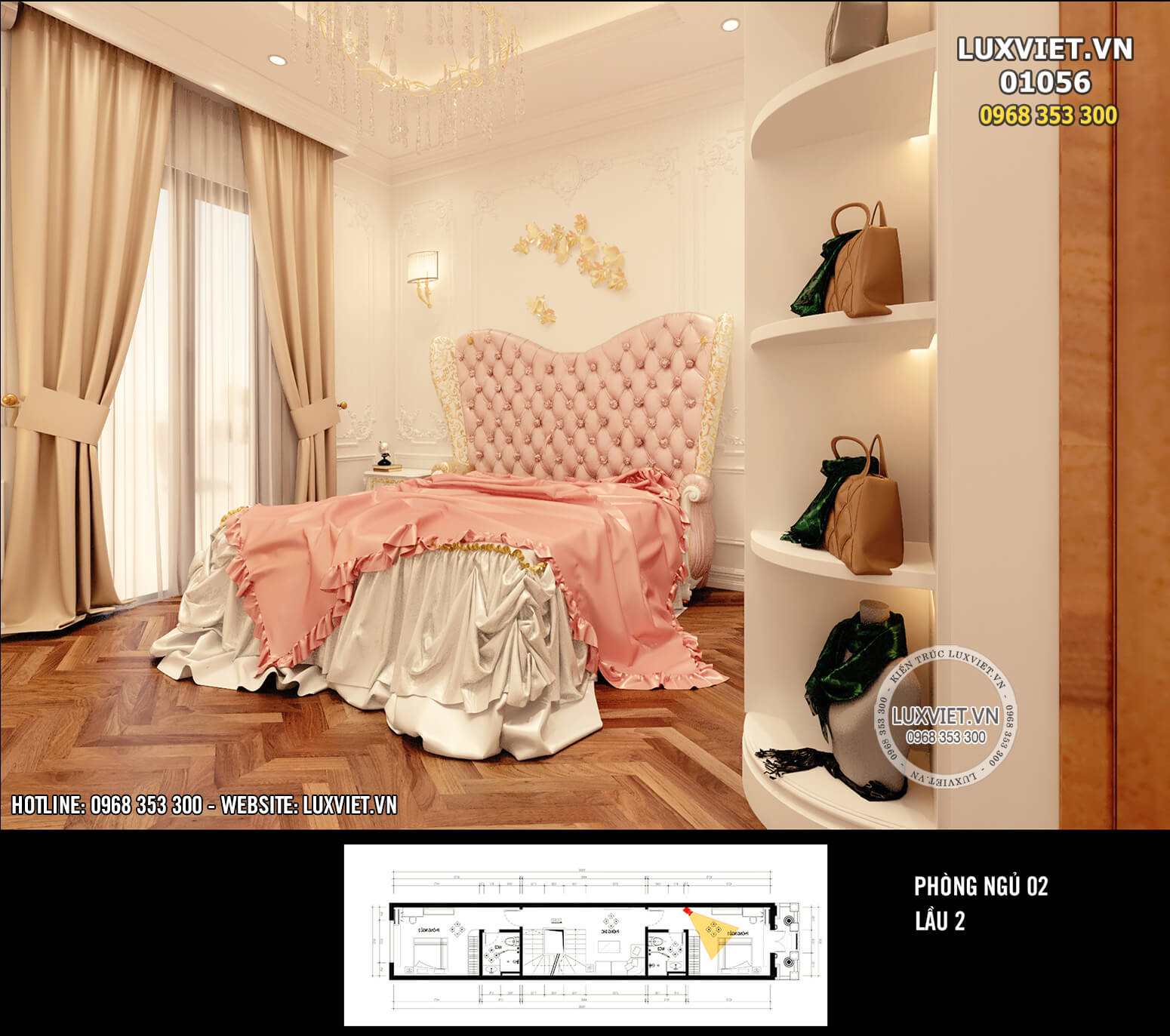 Hình ảnh: Thiết kế phòng ngủ ấm áp và thư giãn - LV 01056