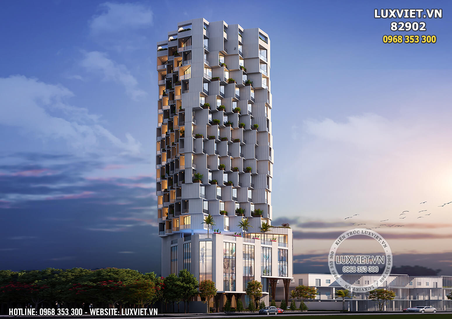 Thiết kế tổ hợp khách sạn 5 sao tại Nha Trang – LV 82902