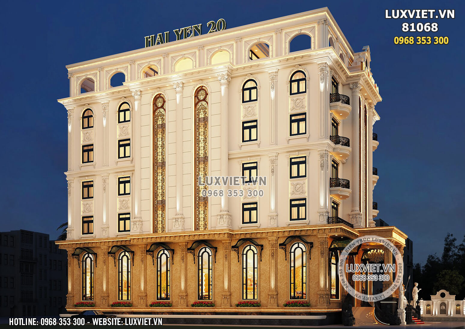 Hình ảnh: Vẻ đẹp kiến trúc hiếm có và đẳng cấp của mẫu khách sạn nhà hàng cao cấp - LV 81068