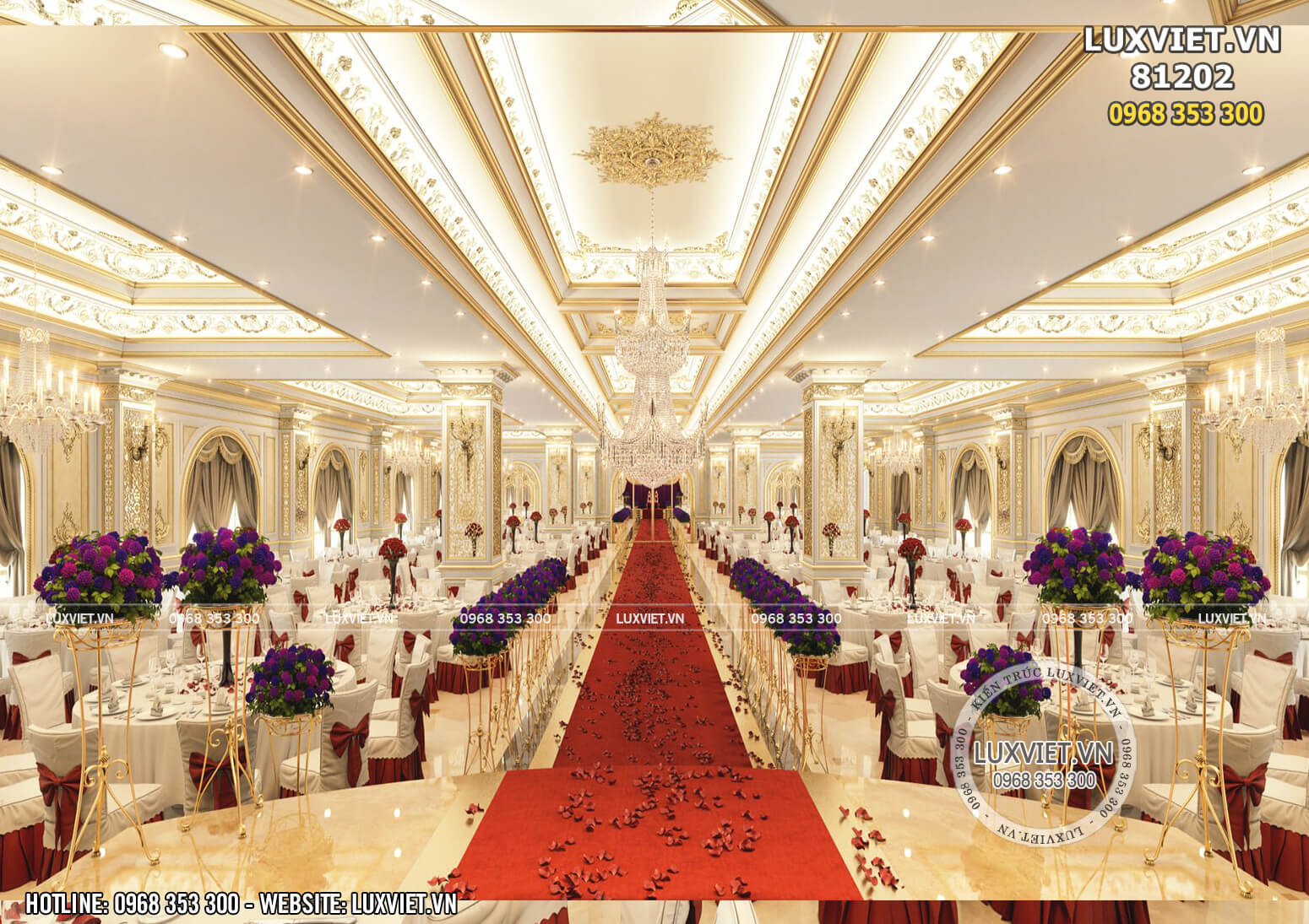 Hình ảnh: Thiết kế không gian nội thất trung tâm tiệc cưới - LV 81202