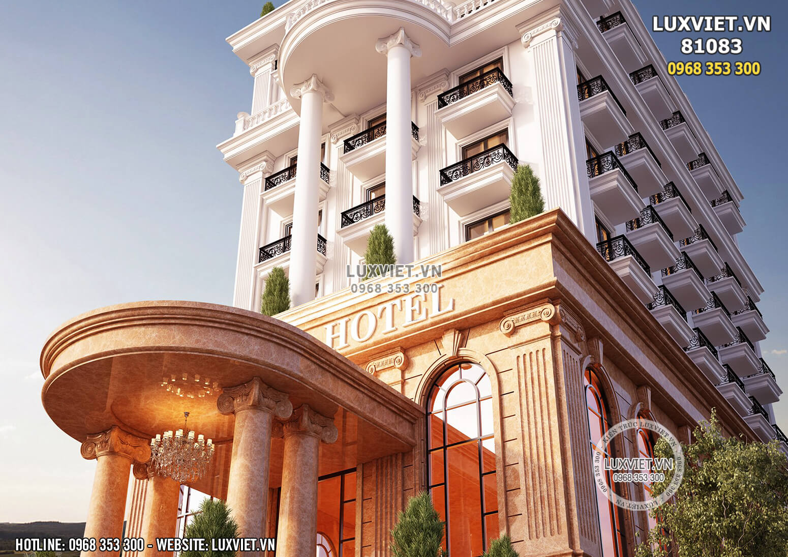 Hình ảnh: Thiết kế kiến trúc đẳng cấp của mẫu khách sạn 3 sao tại Đà Lạt - LV 81083