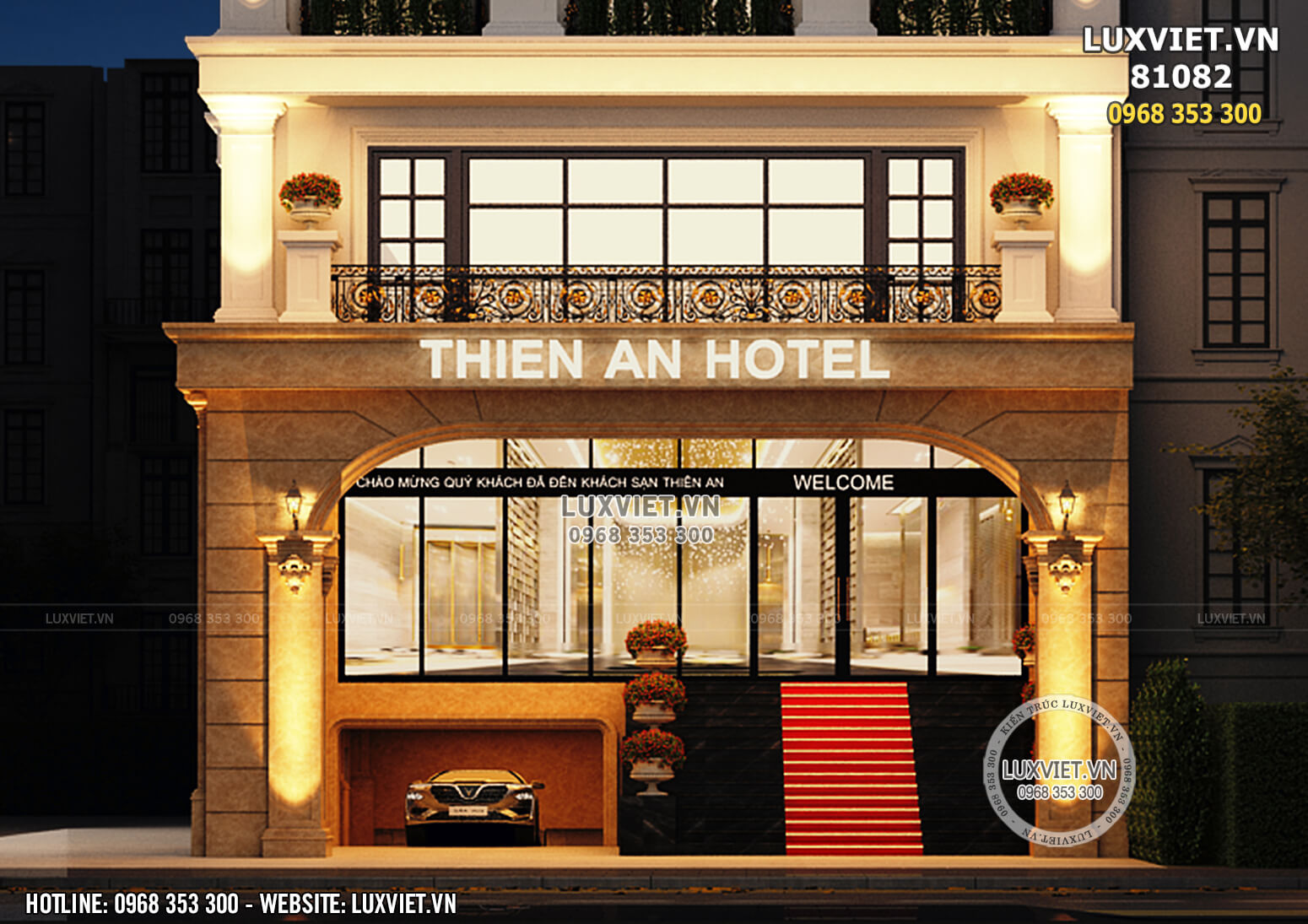 Hình ảnh: Cận cảnh mặt tiền khách sạn 3 sao theo kiến trúc Pháp - LV 81082