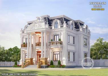 Thiết kế biệt thự 2 tầng tân cổ điển đẹp – LuxViet 21022