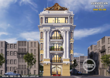Thiết kế khách sạn nhà hàng đẹp 5 tầng tân cổ điển – LUXVIET 82335
