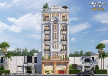 Thiết kế khách sạn 3 sao tân cổ điển đẹp 7 tầng – Mã số: LX 81092