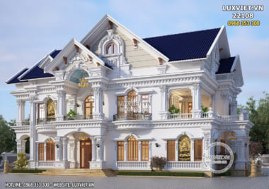 Thiết kế biệt thự mái thái 2 tầng tân cổ điển đẹp nhất Việt Nam – Mã số: LUXVIET 22108