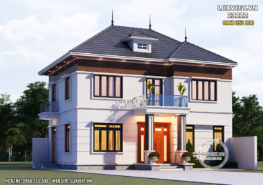 Thiết kế nhà mái nhật 2 tầng 100m2 đẹp – Mã số: LV 23222