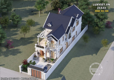 Thiết kế biệt thự mái Thái 2 tầng đẹp tân cổ điển – LV 21323