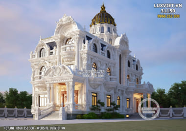 Mẫu thiết kế lâu đài dinh thự 3 tầng tân cổ điển đẹp – Mã số: LV 31150